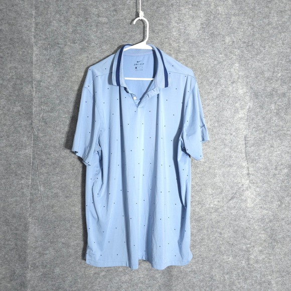 Nike Other - Nike Golf Polo Mens XL Blue Dri-FIT Triangle Print BQ6856-460 Short Sleeve Shirt
